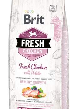 Brit Fresh Dog Puppy Healthy Growth with Chicken & Potato | 12 kg