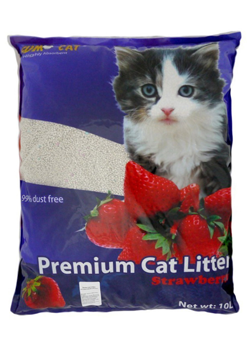 Areia Auto Aglomerante Sumo Cat Aroma Morango | 10 Litros