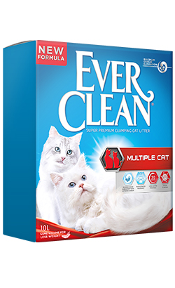 Areia Auto Aglomerante Ever Clean Multiple Cat | 10 Litros