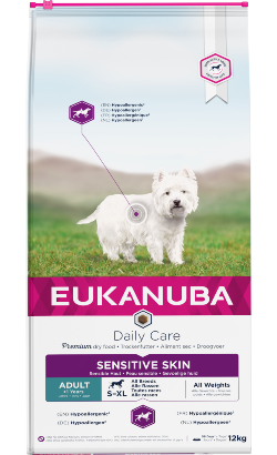 Eukanuba Adult Daily Care Sensitive Skin | Fish | 12 kg