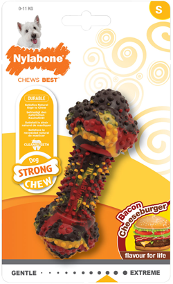 Nylabone Dog Strong Chew Bacon Cheeseburger | Small
